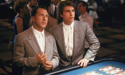 Tom Cruise and Dustin Hoffman in 'Rain Man' standing at a Poker Table